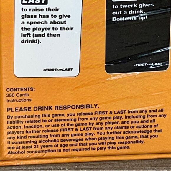 First & Last Drinking Card Game  *From The Creators Of BUZZED* NEW SEALED - Picture 7 of 7